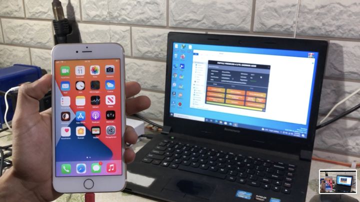 berhasil bypass iPhone 6s Plus passcode
