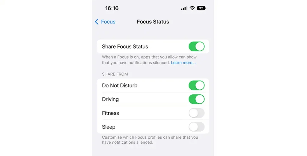 cara setting ios 16