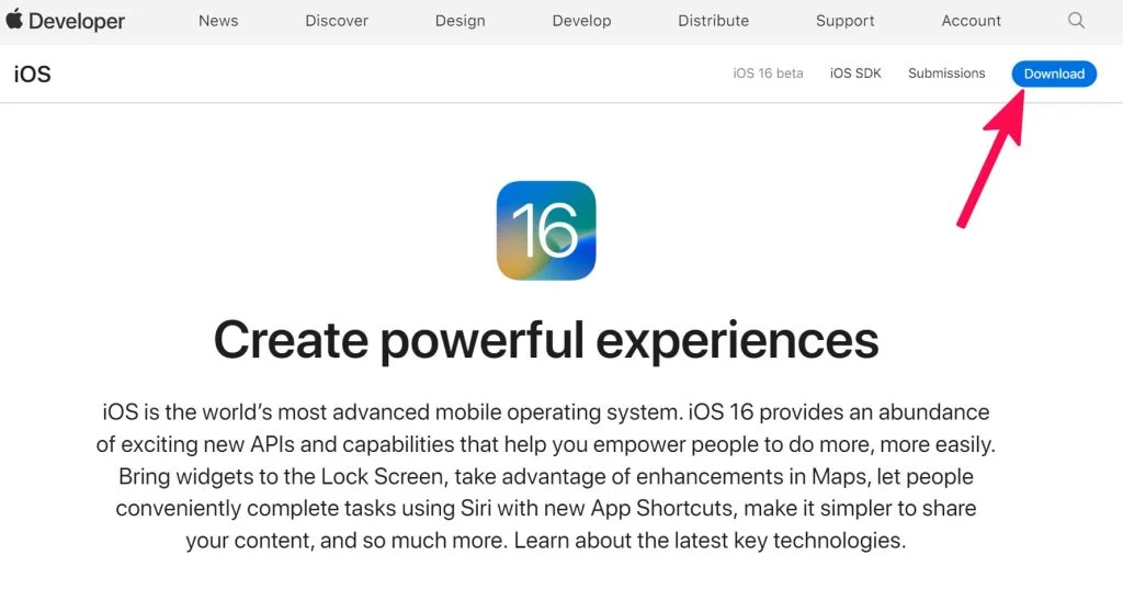 mengunduh ios 16 beta