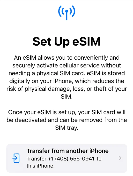 cara atur esim di iphone 14