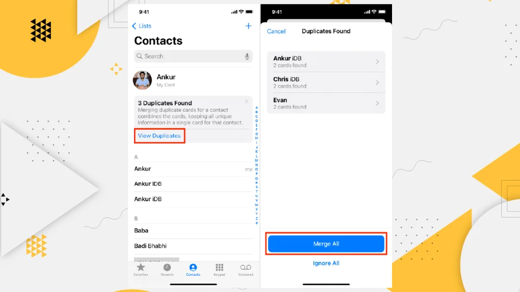 kontak duplikat iphone